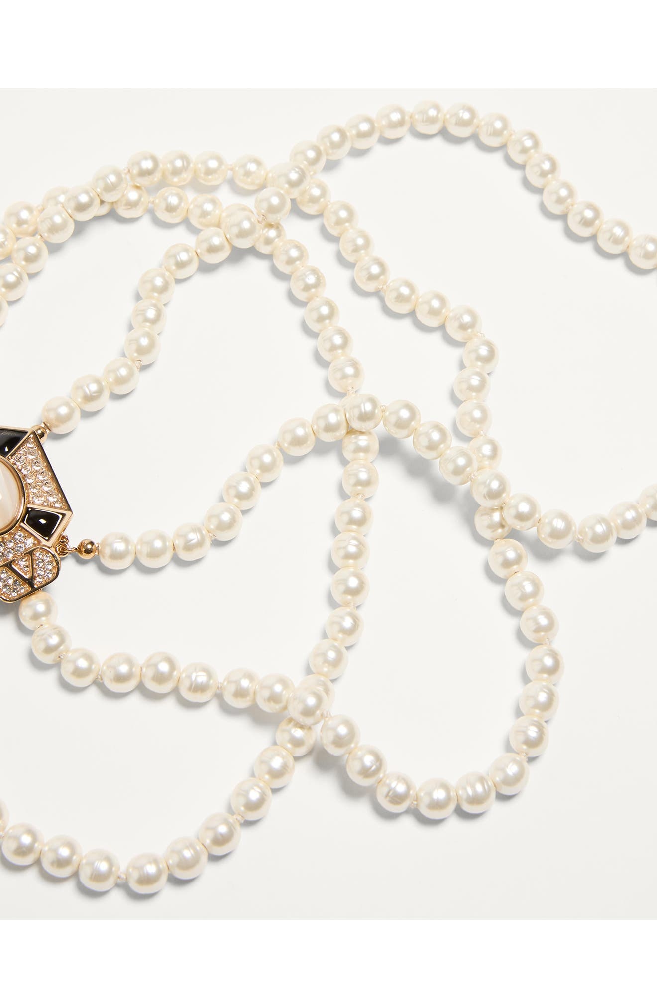 Valentino Garavani Family Layered Pendant Necklace in Black/Gold at Nordstrom - 6