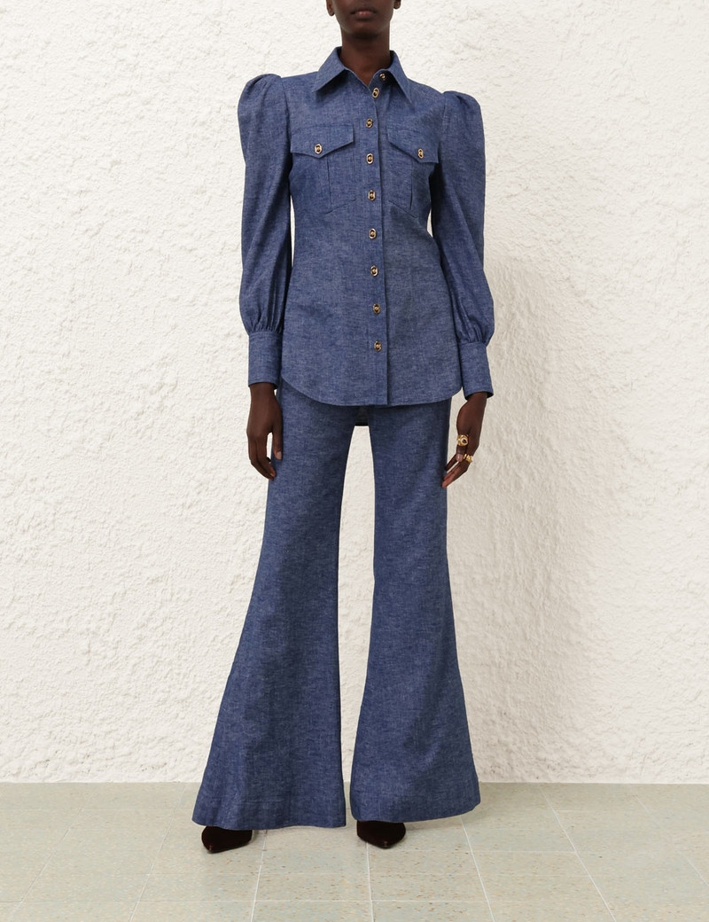 Zimmermann EDEN CHAMBRAY FLARE PANT outlook