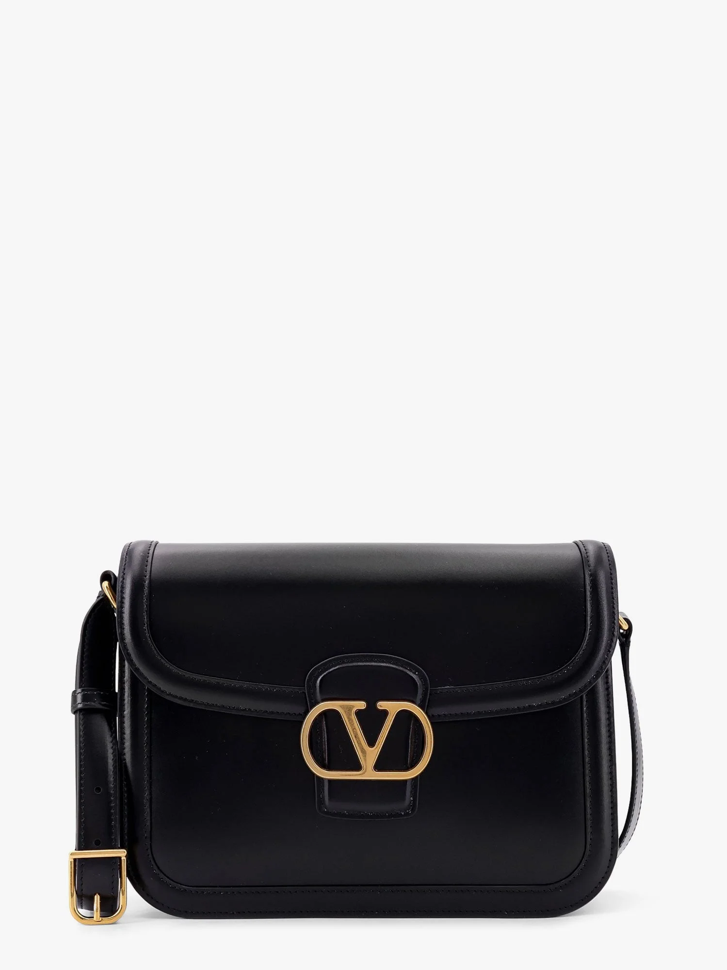 Valentino Garavani 9To5 Leather Shoulder Bag Black - 1