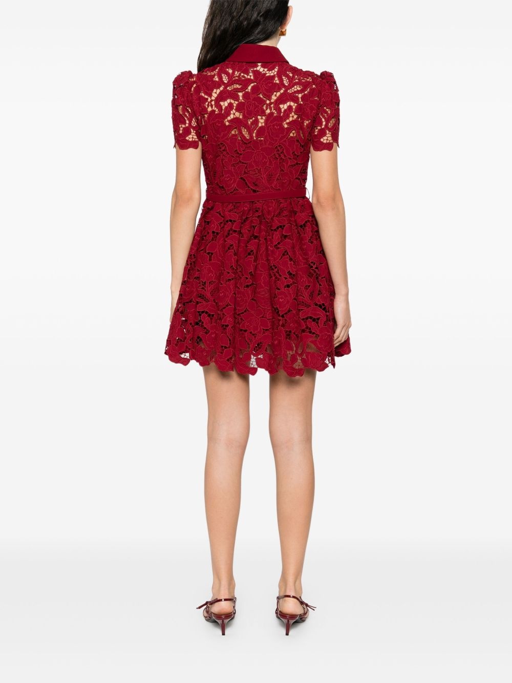 floral-lace mini dress - 4