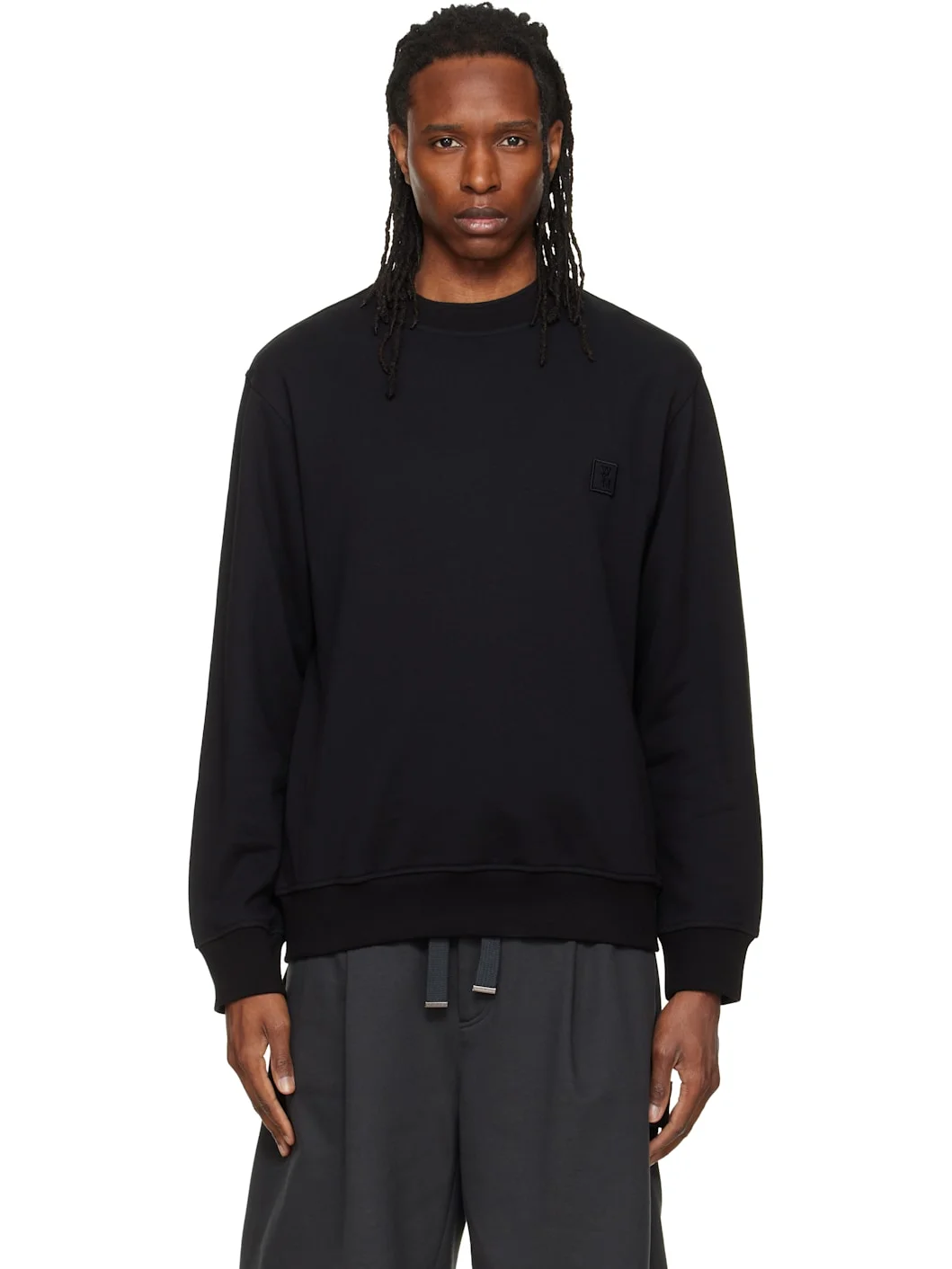 Black Logo Patch Sweatshirt - 1