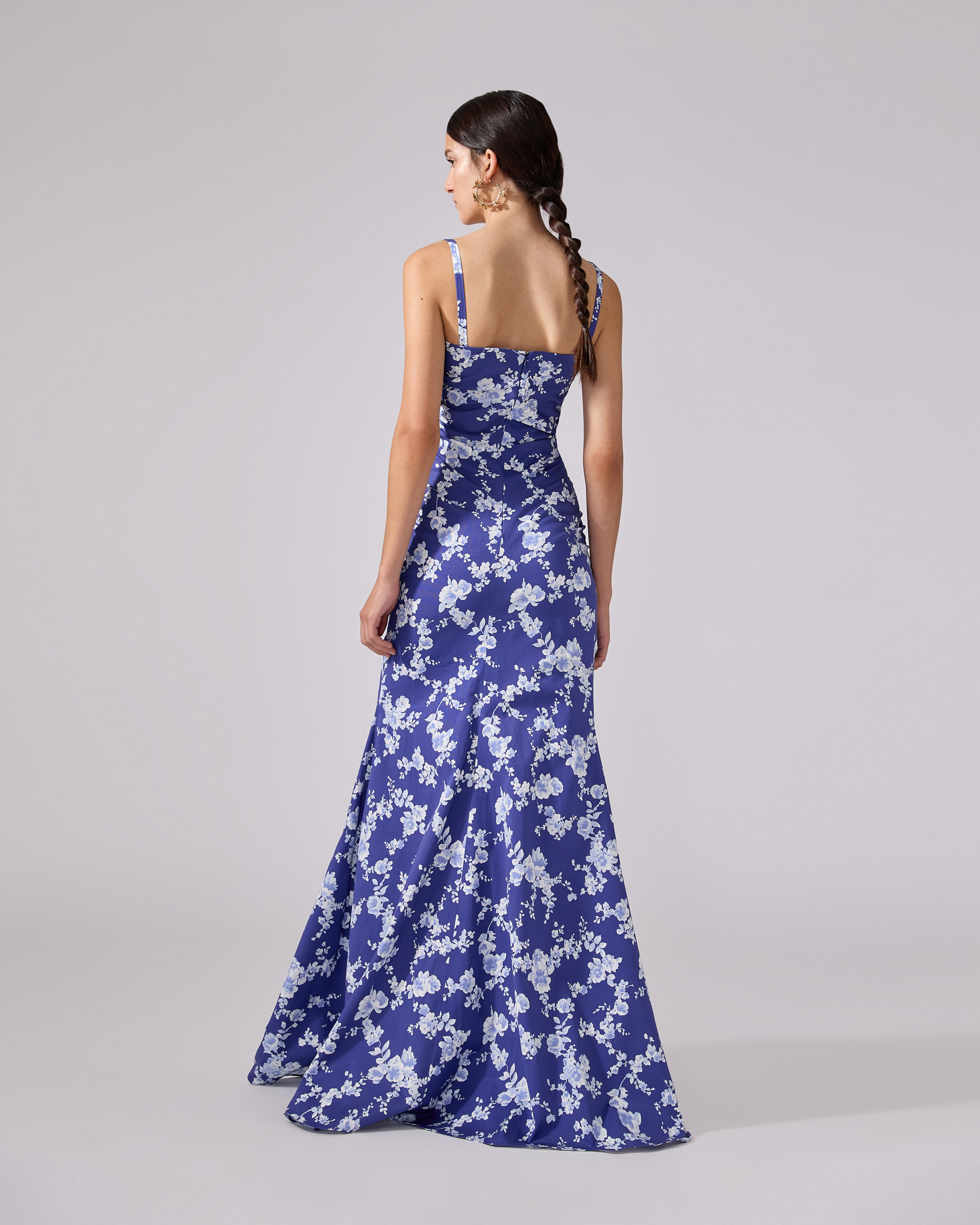 Floral-Print Gathered Gown - 3