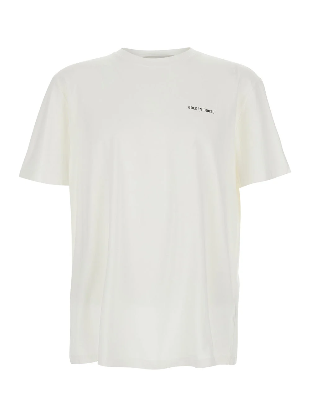 Golden Goose Men White T-Shirt With Logo Lettering On The Chest In Cotton Man - 1