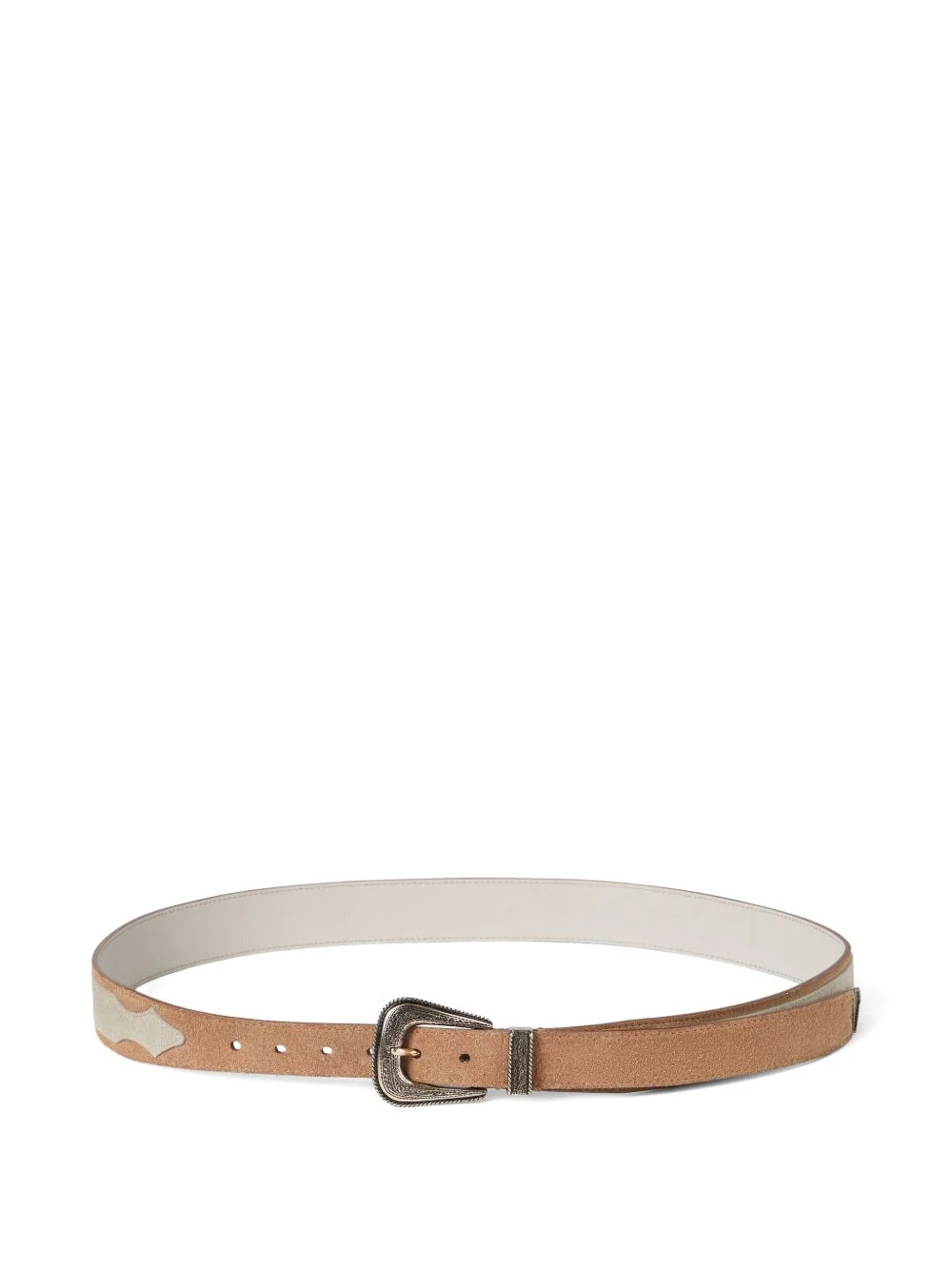 two-tone detailed buckle belt - 1
