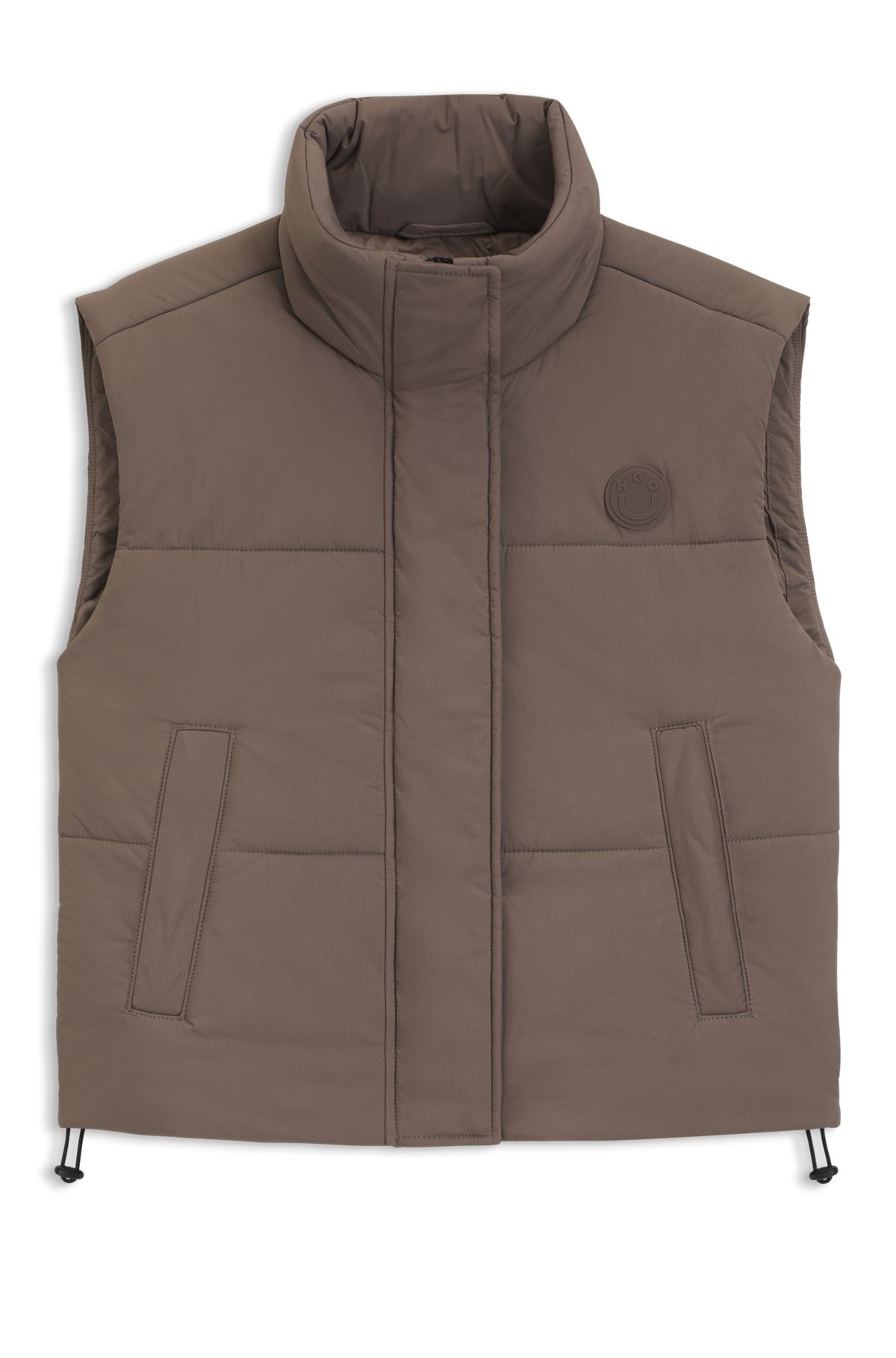 WATER-REPELLENT GILET WITH SILICONE HUGO BADGE - 1