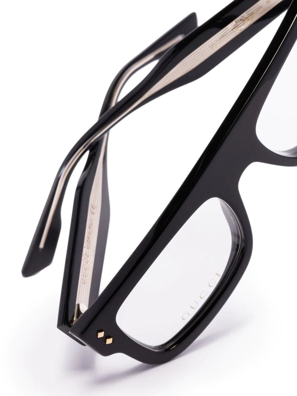 logo-print square-frame glasses - 3