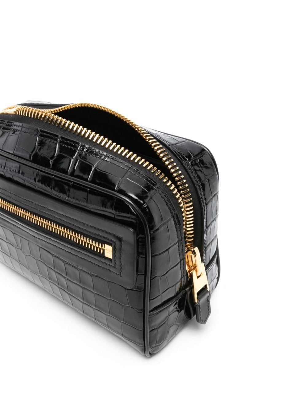 crocodile-effect leather wash bag - 3