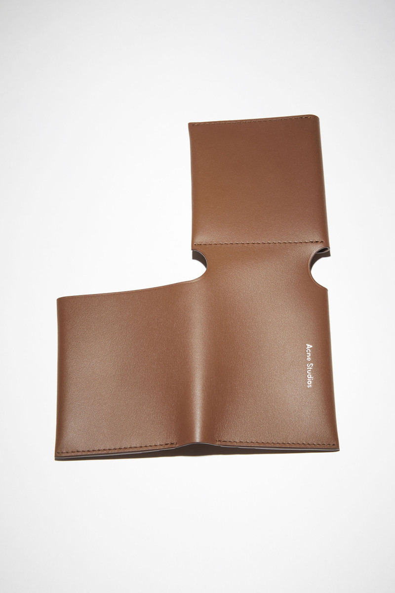 Leather trifold wallet - Camel brown 4