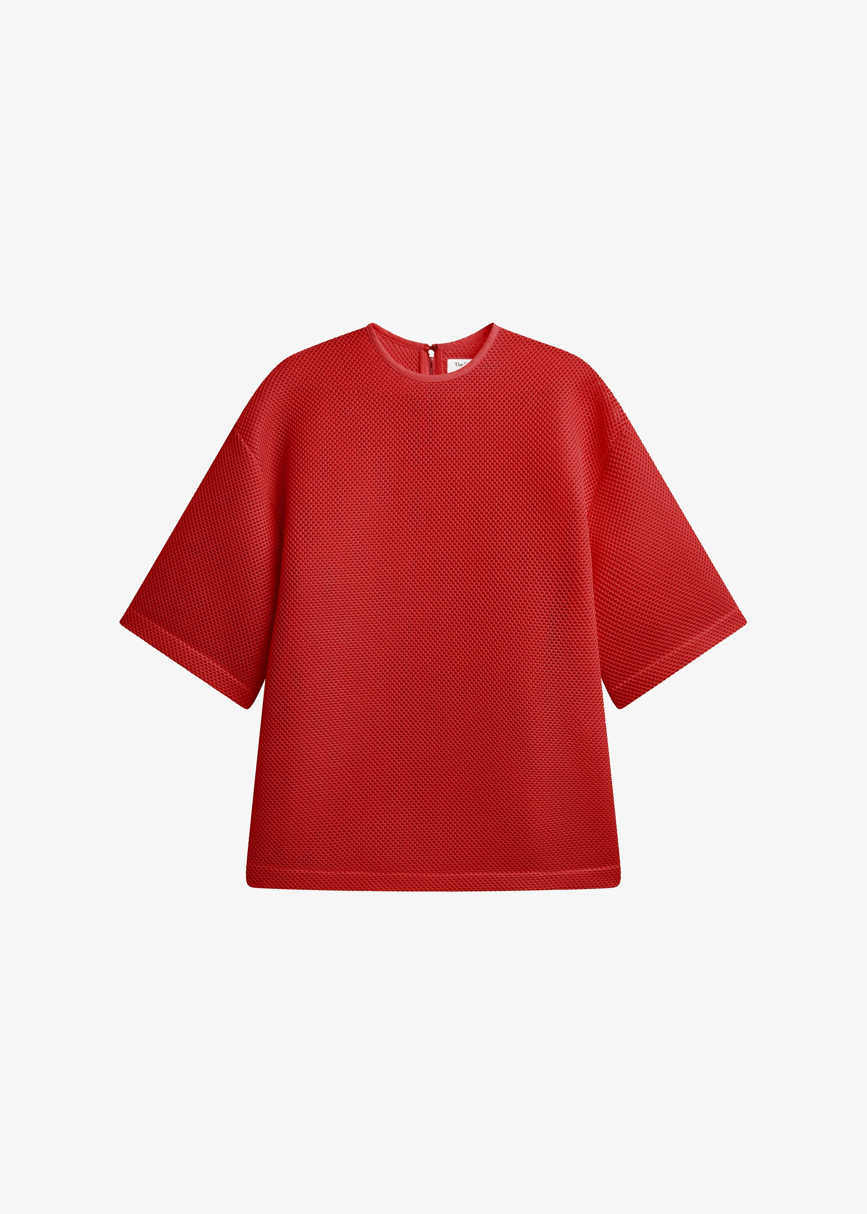 Nela Mesh Boxy T-Shirt - Red - 1
