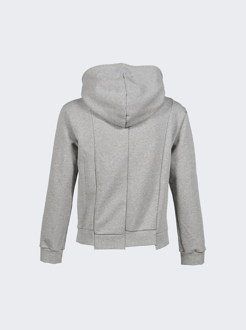 VETEMENTS Cut-up Logo Fitted Hoodie Grey Melange outlook