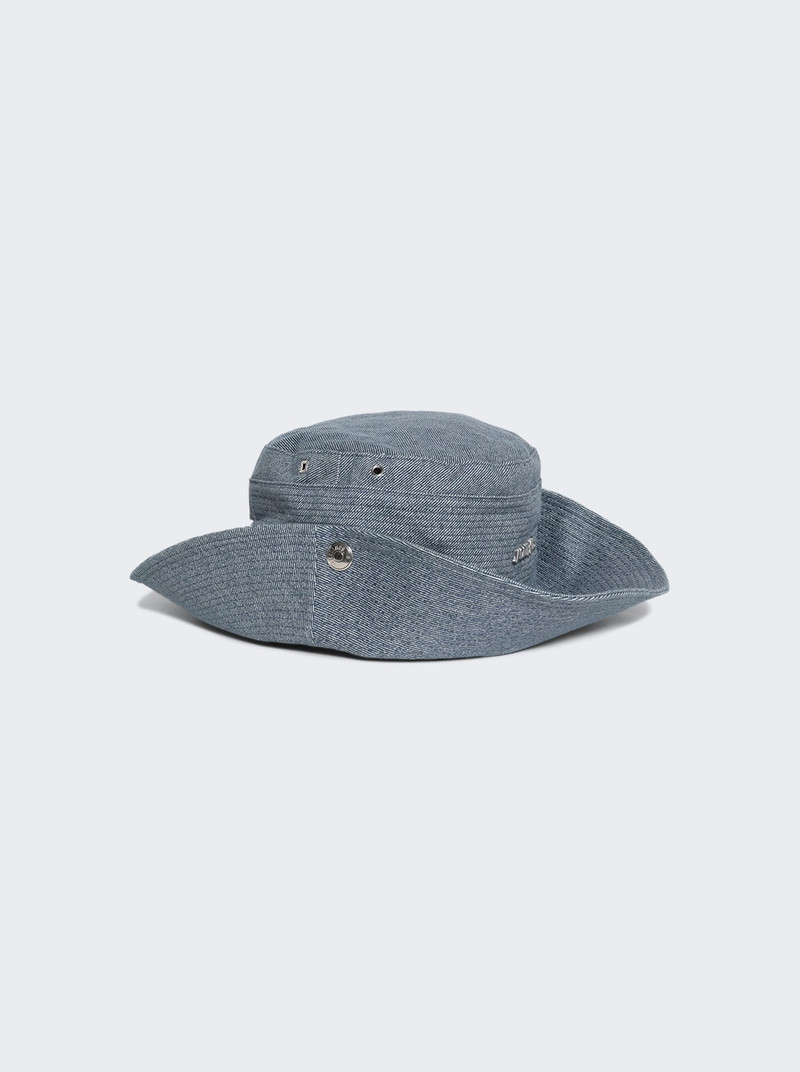 JACQUEMUS The De-nîmes Bucket Hat Blue Denim outlook