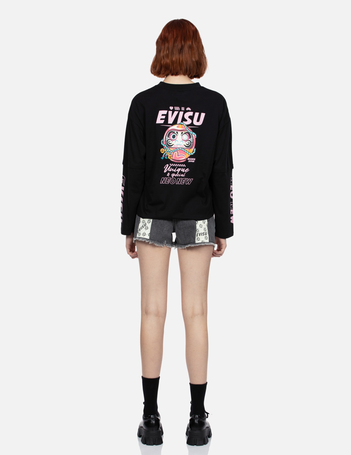 EVISU LOGO WITH KAMON ALLOVER PRINT DAICOCK REGULAR FIT