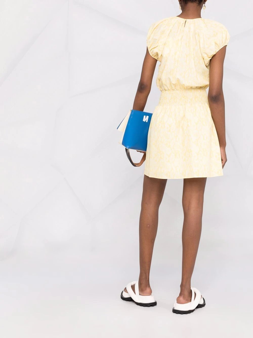 gingham snakeskin-print A-line dress - 4