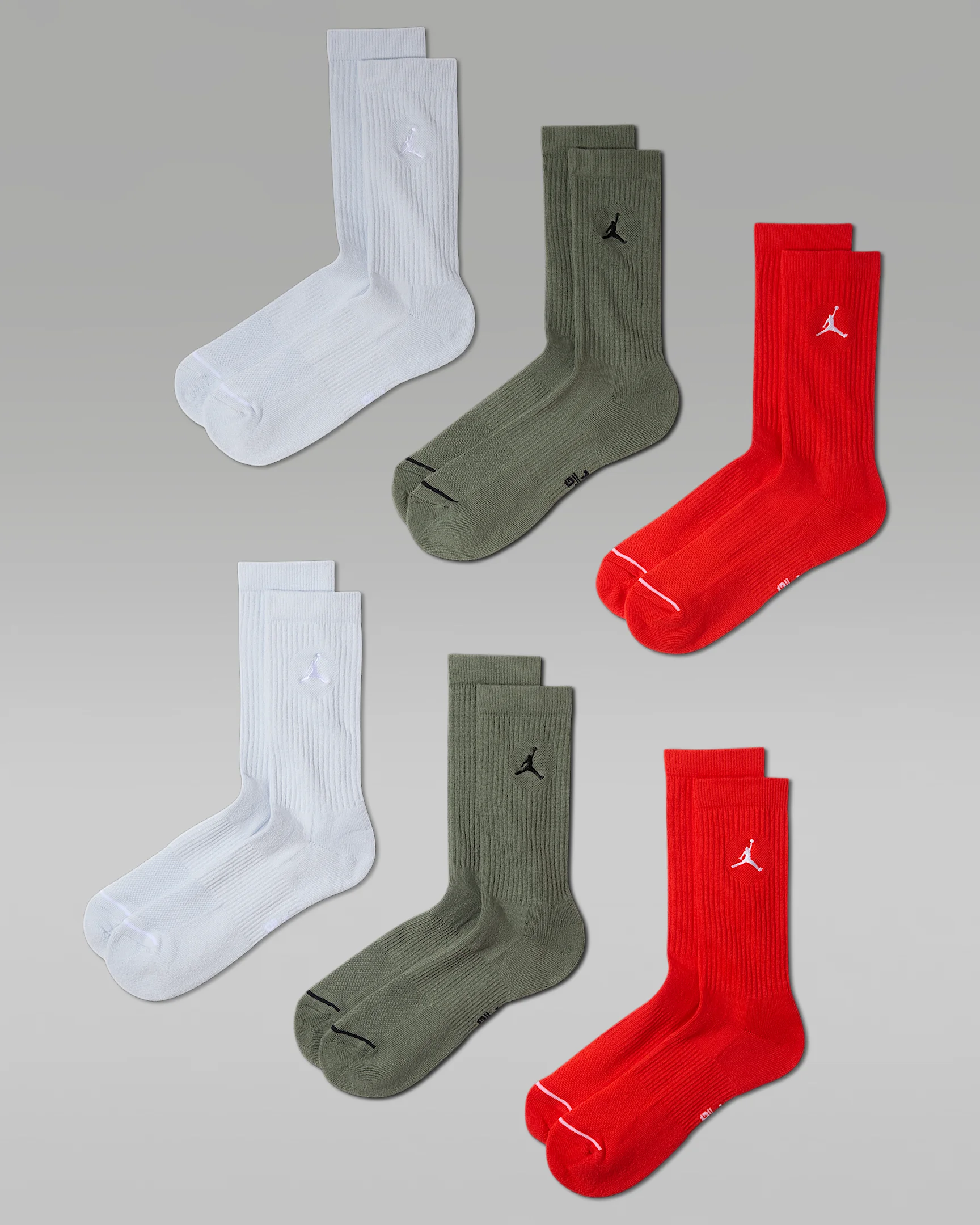 Jordan Everyday Cushioned Crew Socks (6 Pairs) - 1