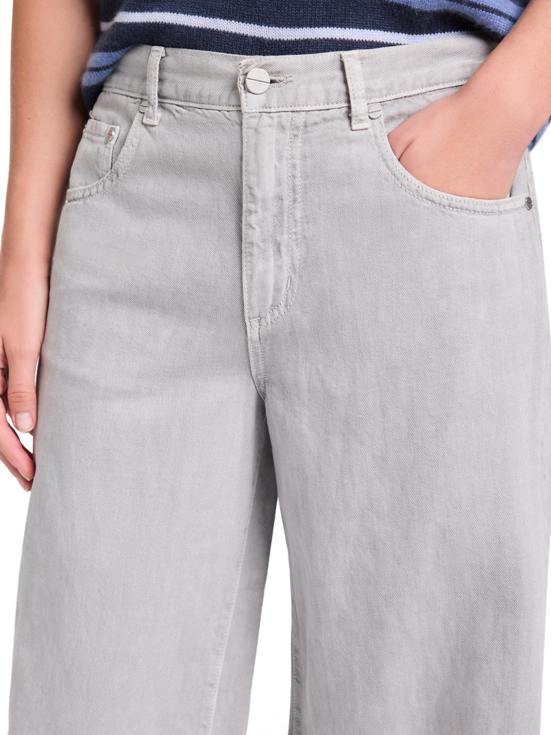 Women's Tiny Dancer Wide-Leg Jeans - Oyster Mushroom 6