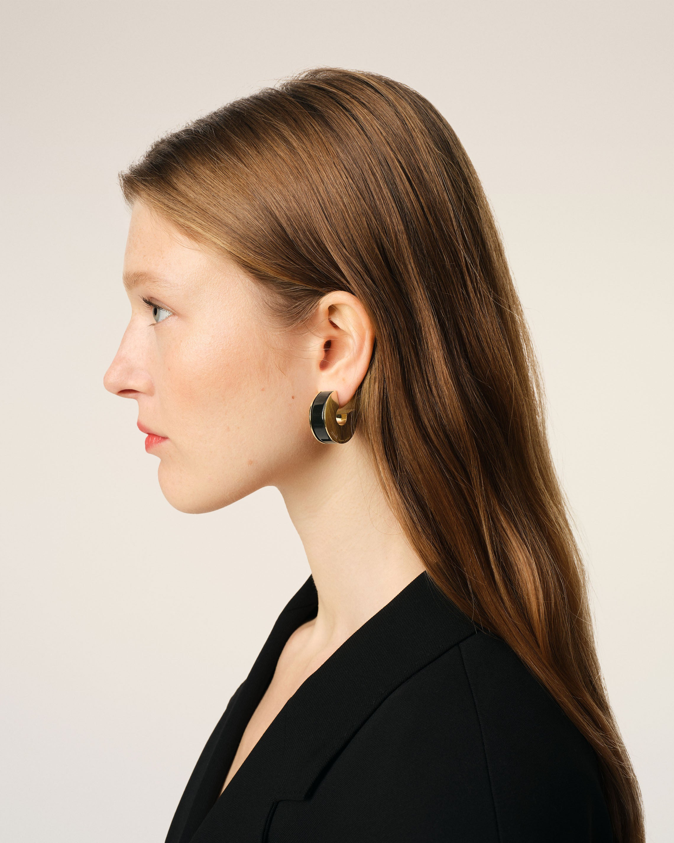 BLACK BRASS RIVAGE HOOPS - 2