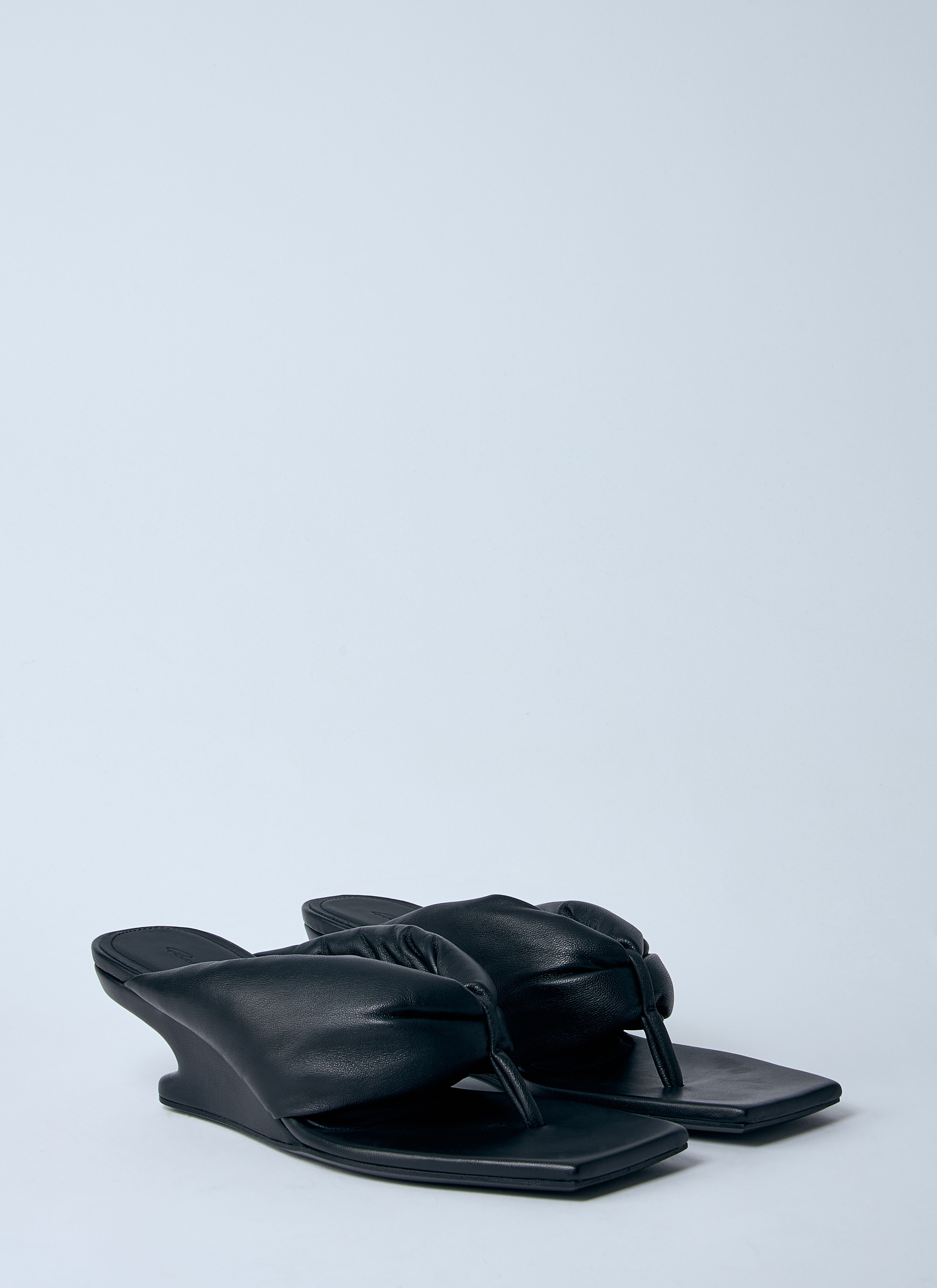 Leather Thong Wedge Sandals - 2