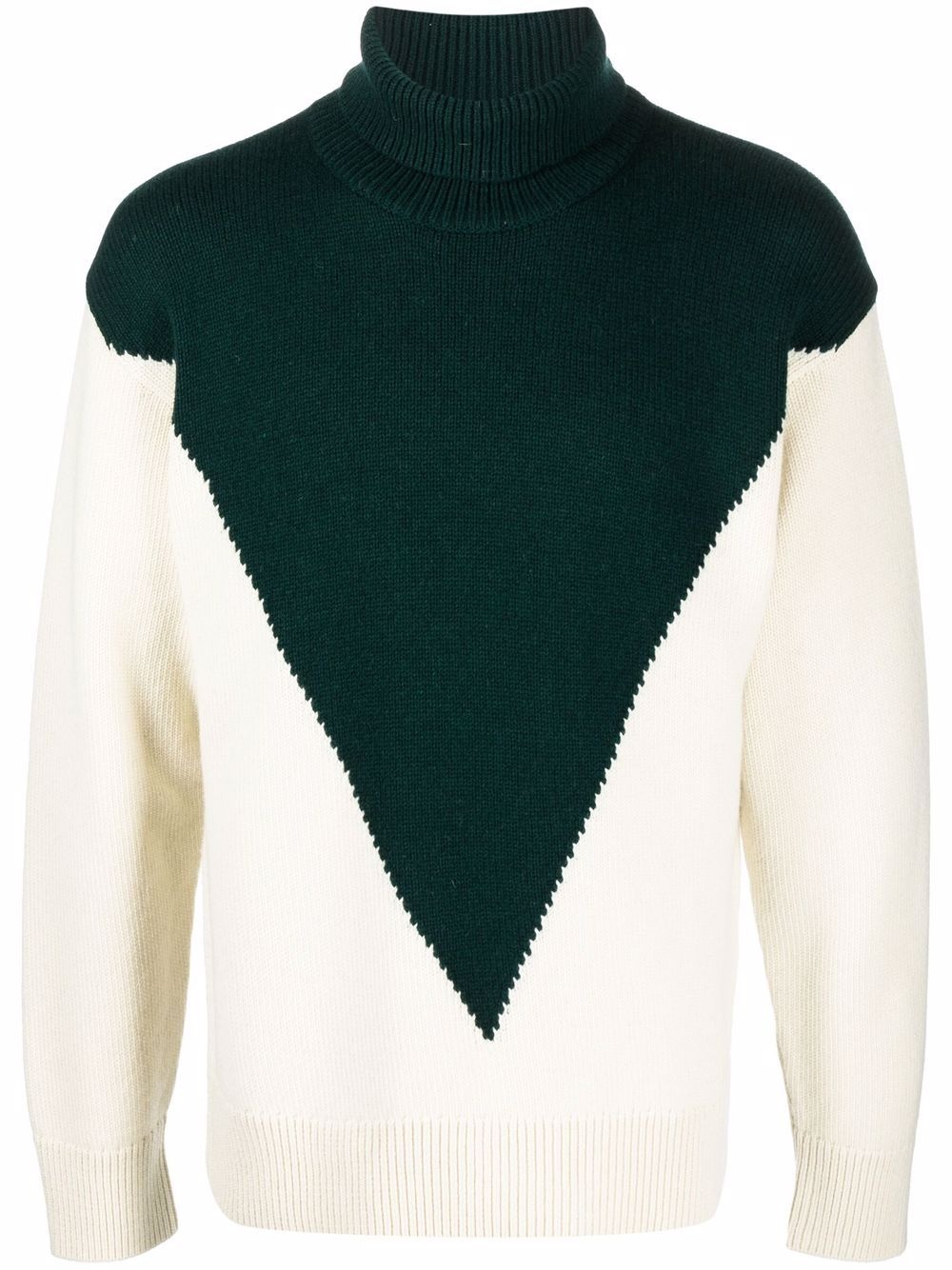 two-tone roll-neck jumper - 1