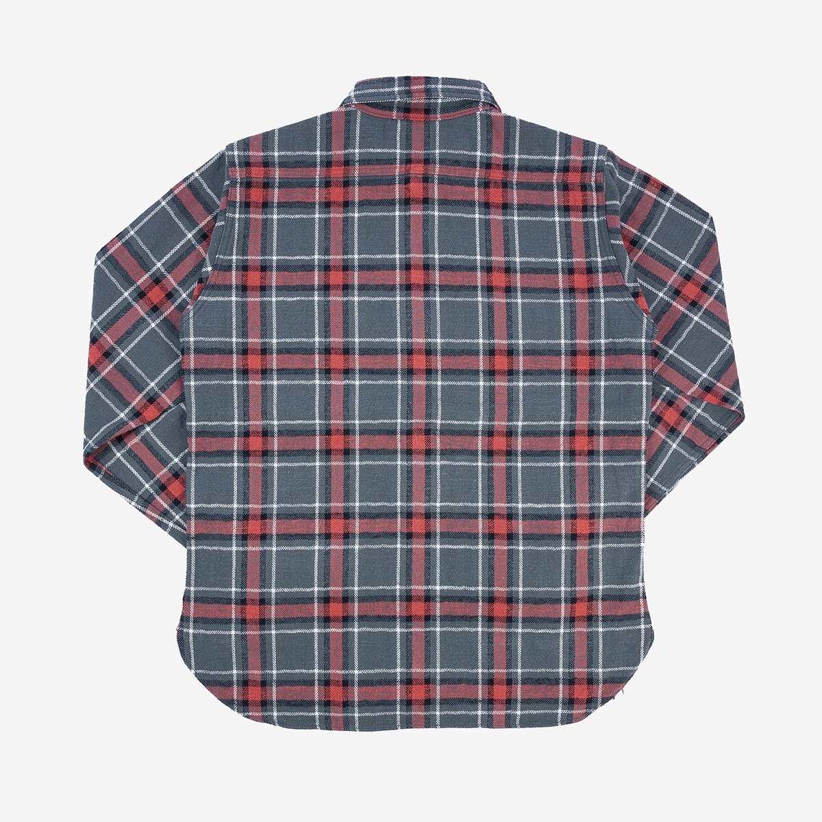 IHSH-375-GRY 12oz Slubby Heavy Flannel Herringbone Check Work Shirt - Grey - 6