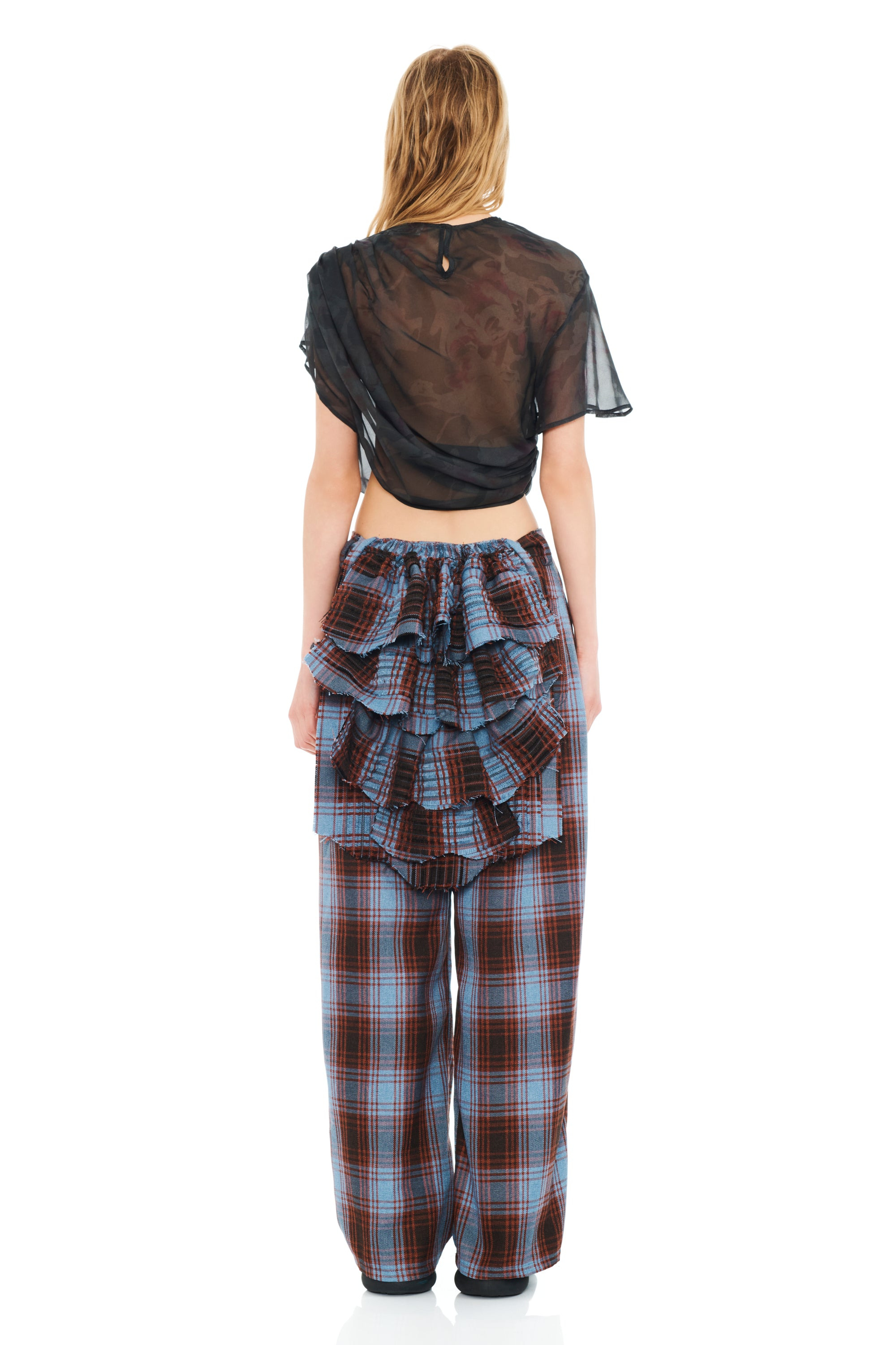 CRANBERRY SKY PLAID BUSTLE CATCHFLY PANT - 4
