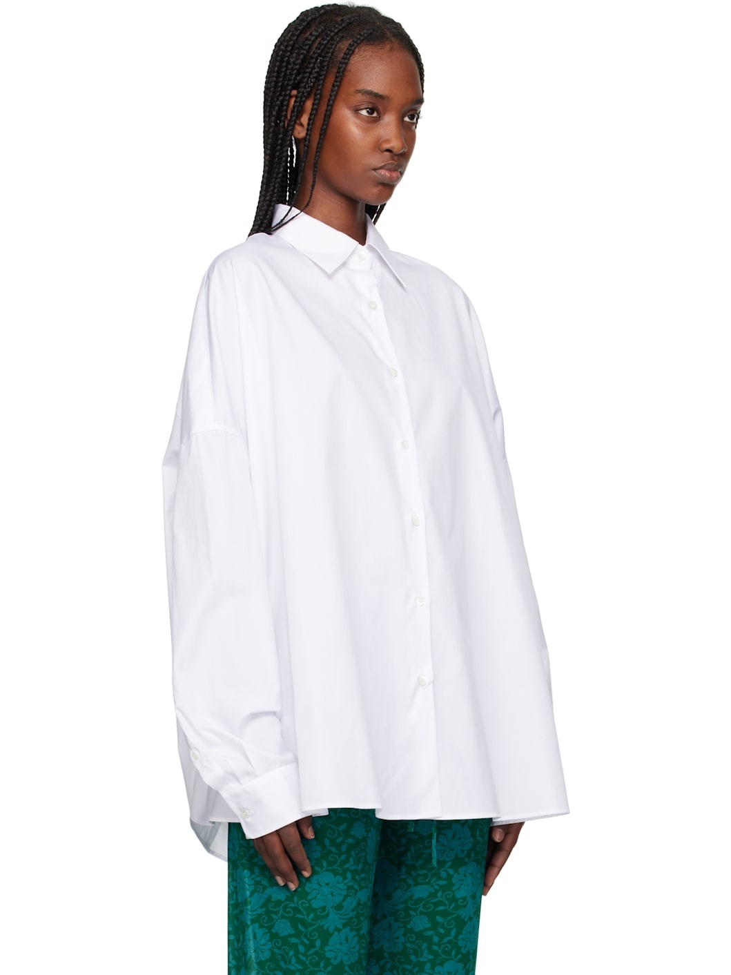 White Cotton Poplin Shirt - 2