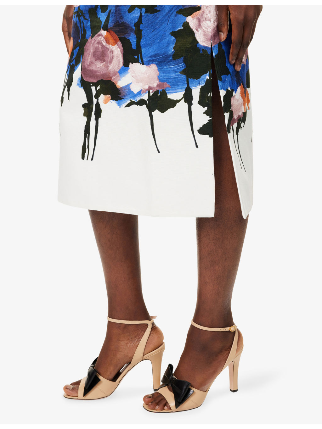 Floral Sleeveless Cotton-Blend Midi Dress - 6