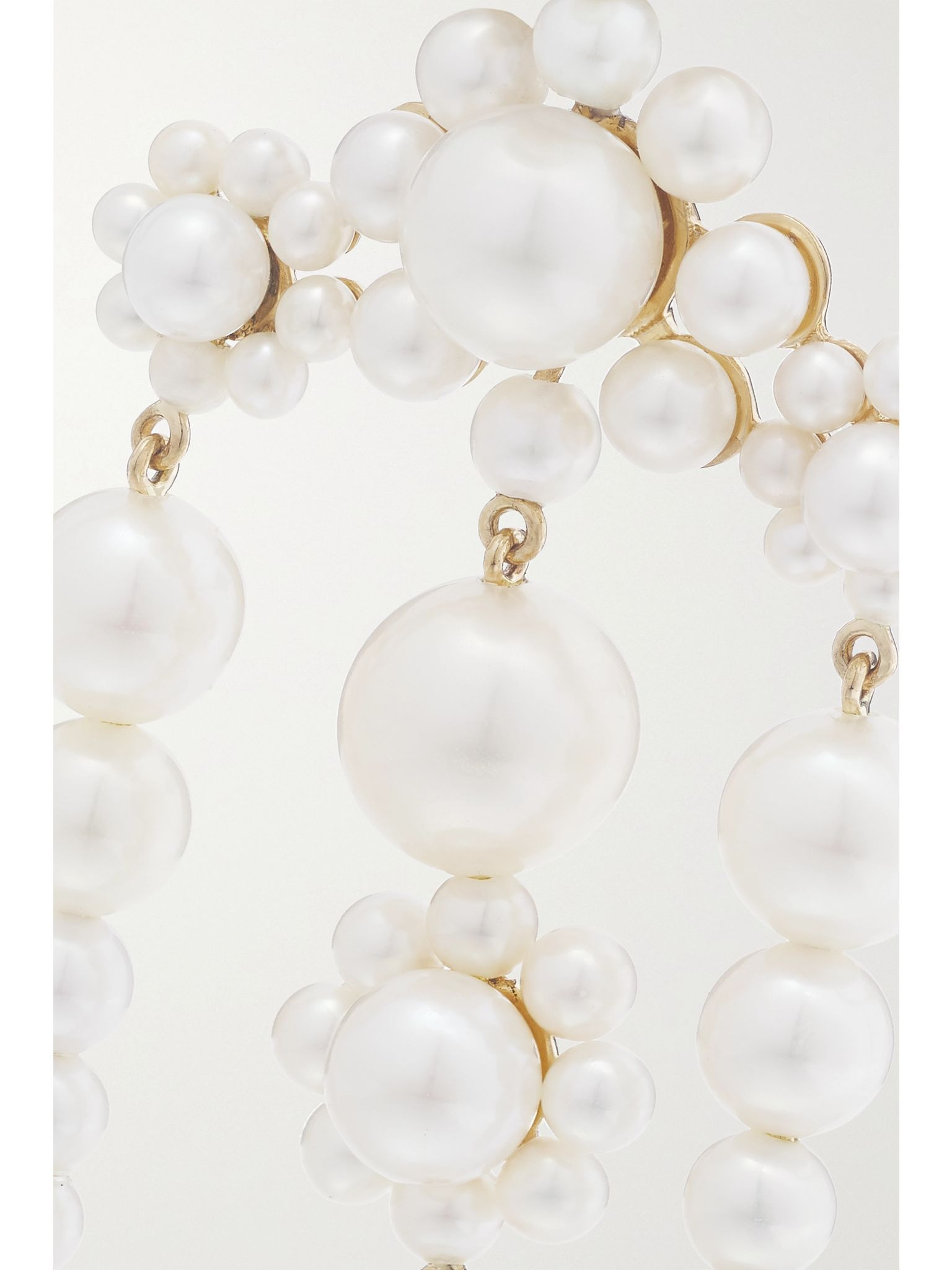 Fontaine de Mariage 14-karat gold pearl single earring Ivory - 4