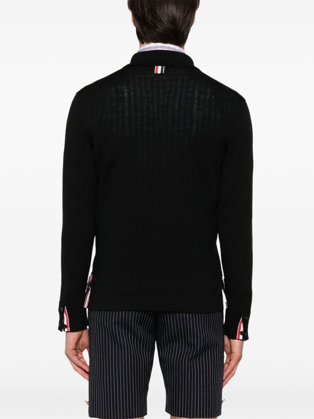 RWB-stripe virgin wool cardigan - 4