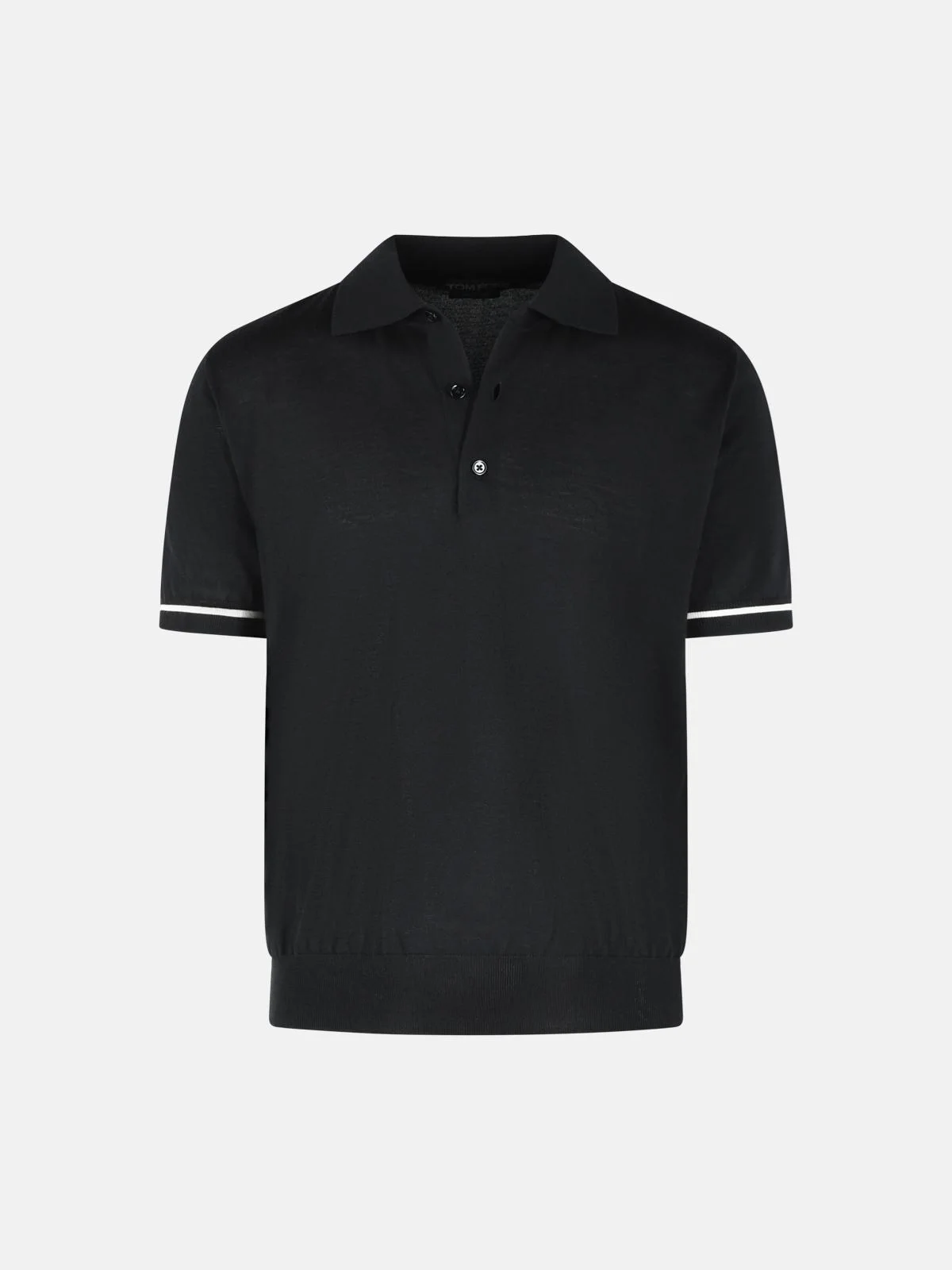 CASHMERE AND BLACK SILK POLO SHIRT - 1