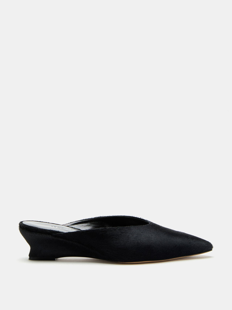 Victoria Micro Wedge Mule / Black Calf Hair 1