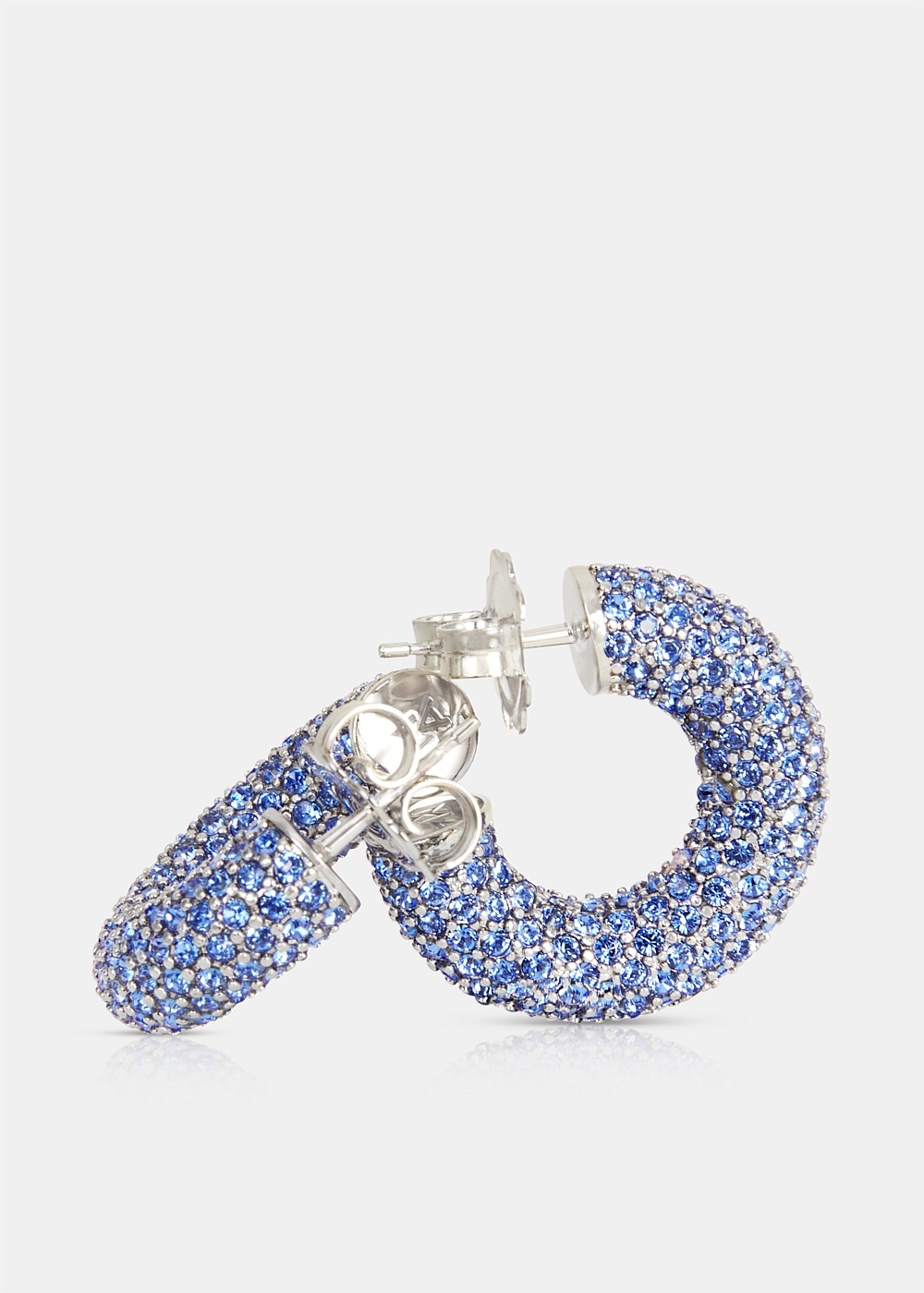 Sapphire Silver Base Cameron Small Hoops - 3