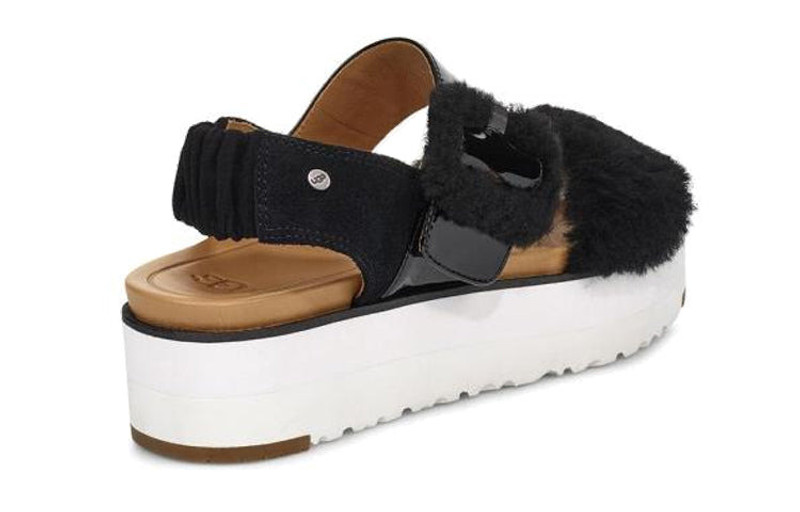 UGG (WMNS) UGG Le Fluff 'Black White' 1099815-BLACK outlook