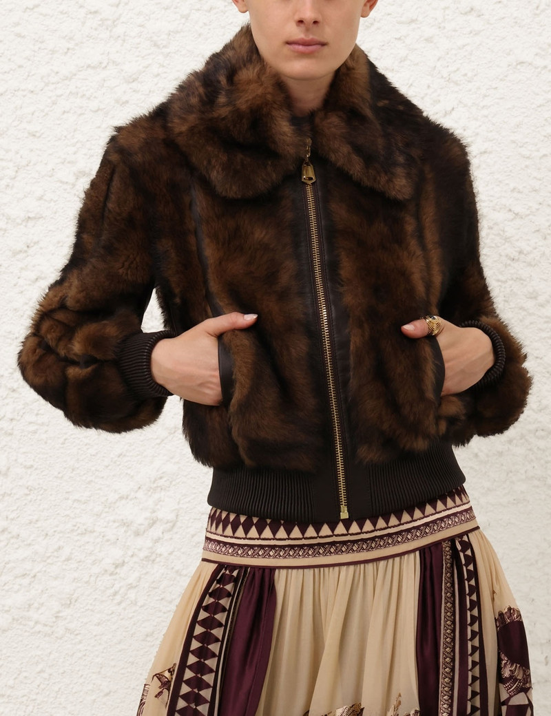 Zimmermann ILLUSTRATION SHEARLING JACKET outlook