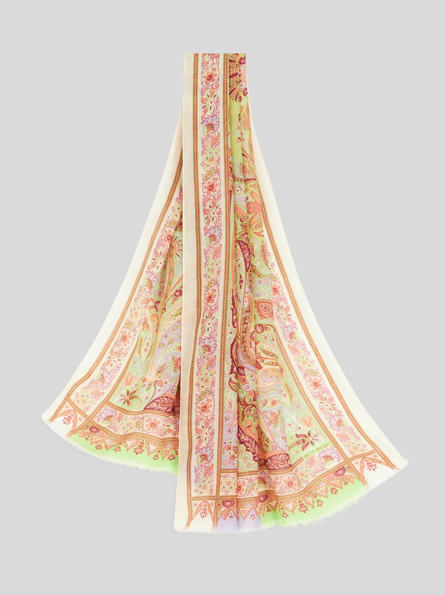 FLORAL PAISLEY CASHMERE SCARF 1