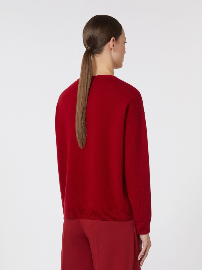 TERRA Oversized wool and cashmere sweater - DARK RED 4
