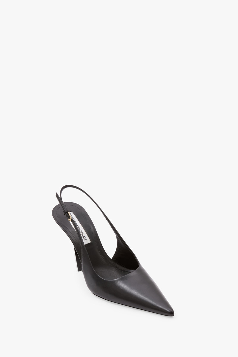 Victoria Beckham Victoria Stiletto Slingback 100 In Black Leather outlook