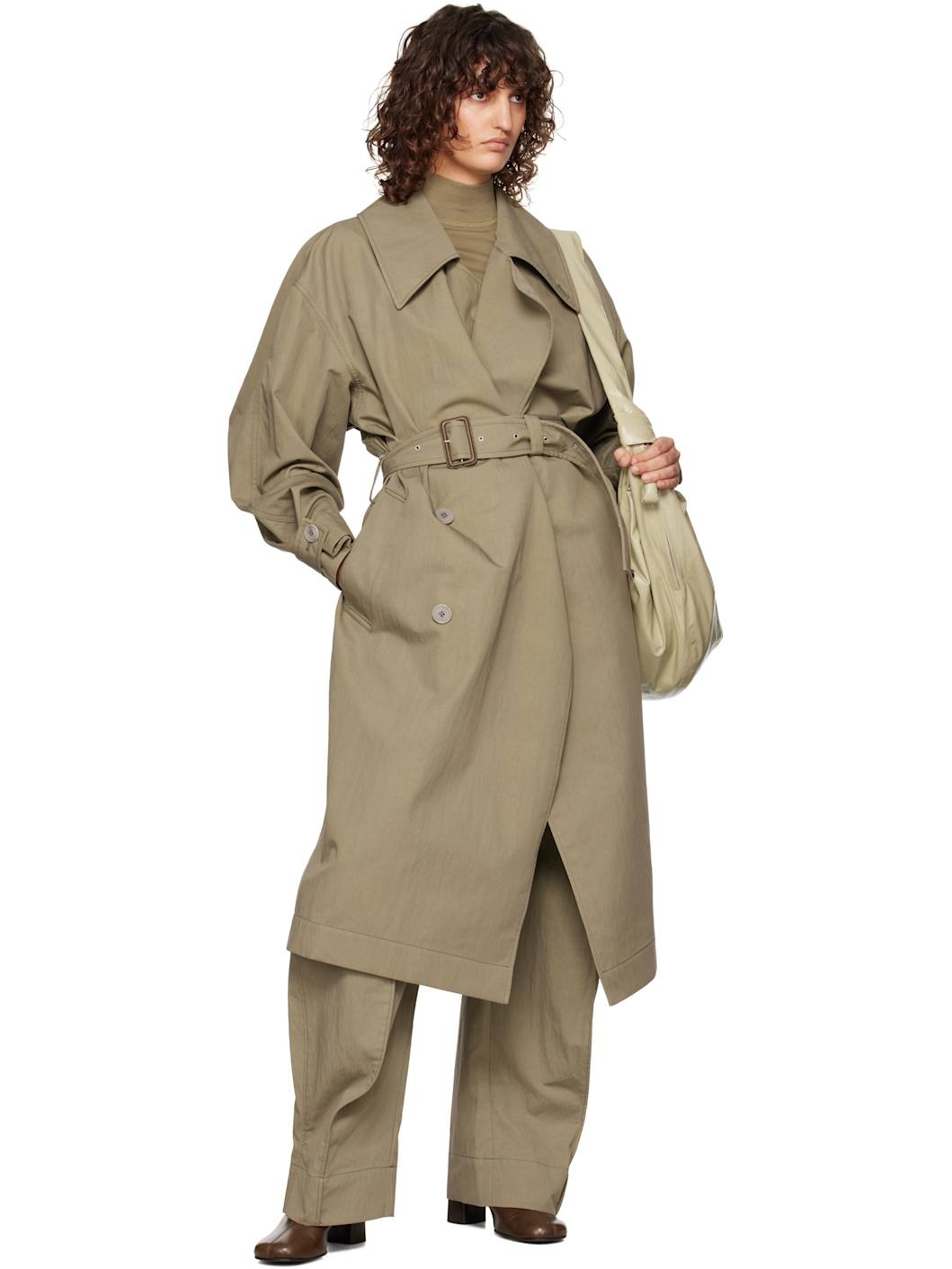Khaki Water-Repellent Trench Coat - 5