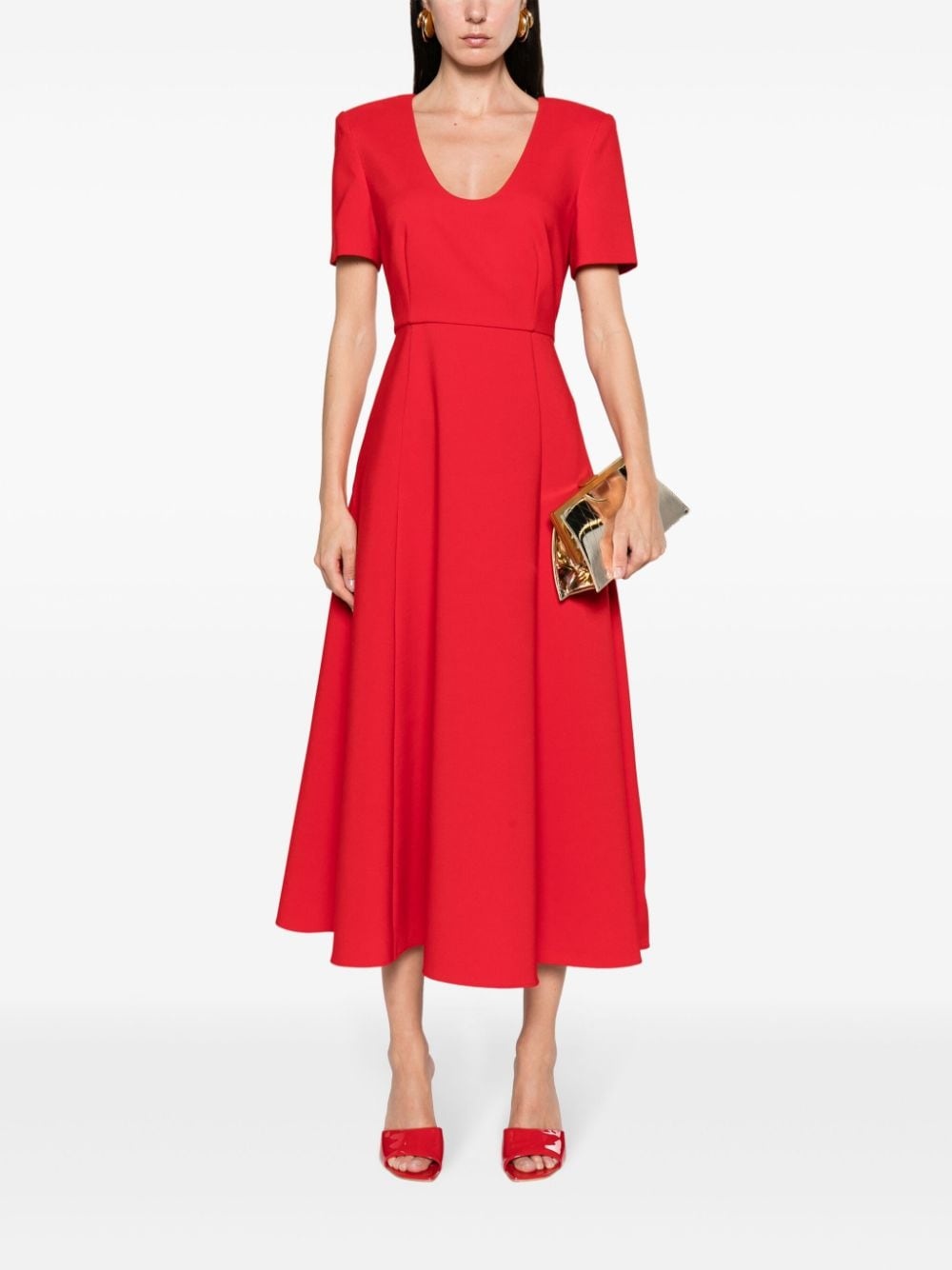 A-line crepe midi dress - 2