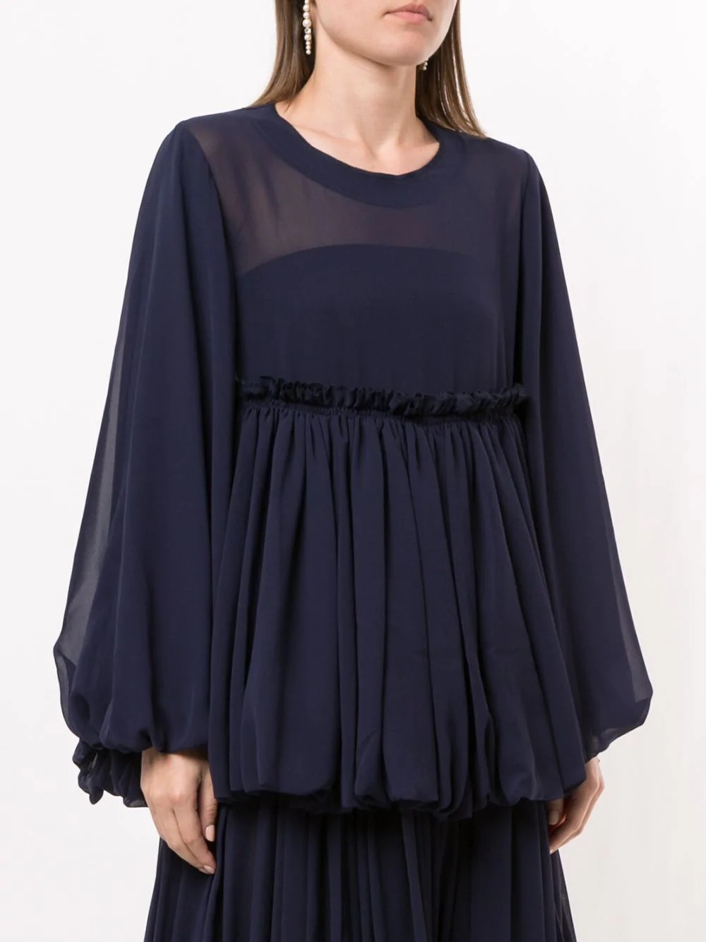 ruffle-trimmed panelled blouse - 3