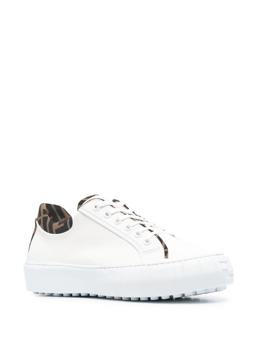 FF-trim leather sneakers - 2