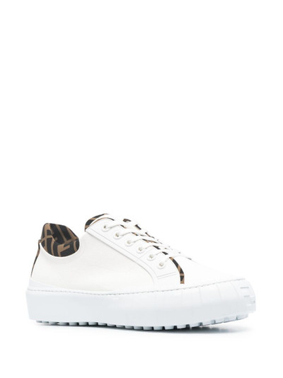 FENDI FF-trim leather sneakers outlook