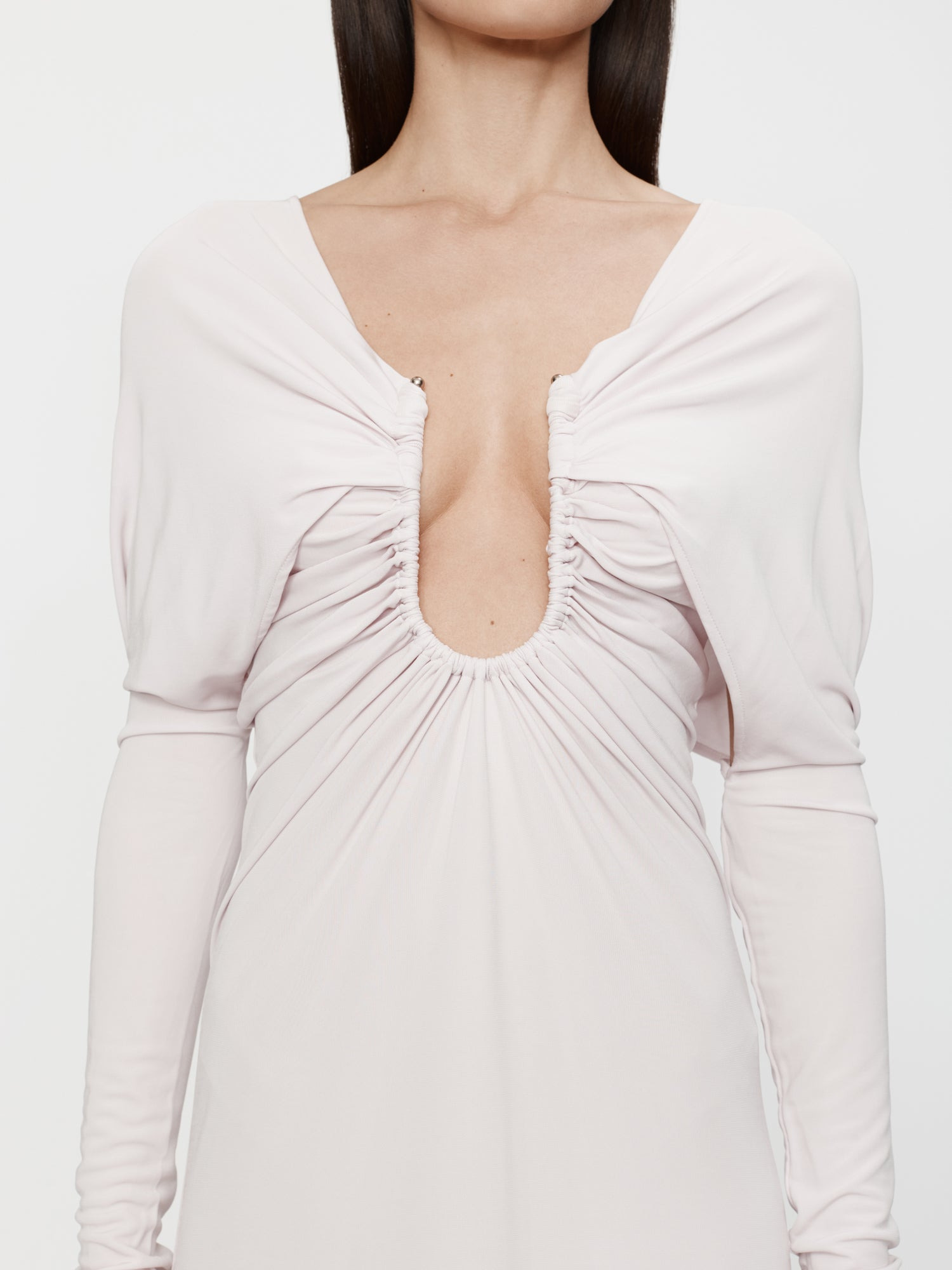 Arced Palm Strapless Shawl Gown - 2