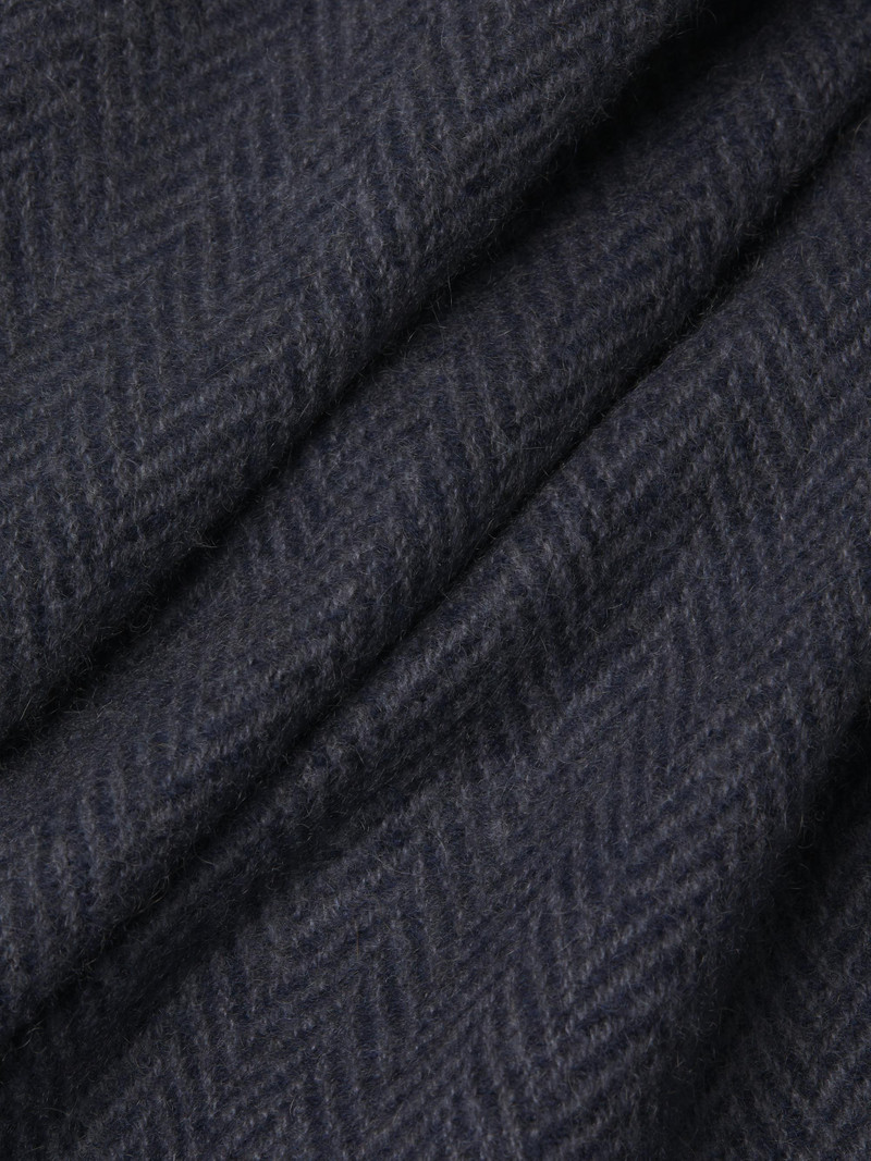 Men's Herringbone Cashmere Scarf - Dark Blue 4
