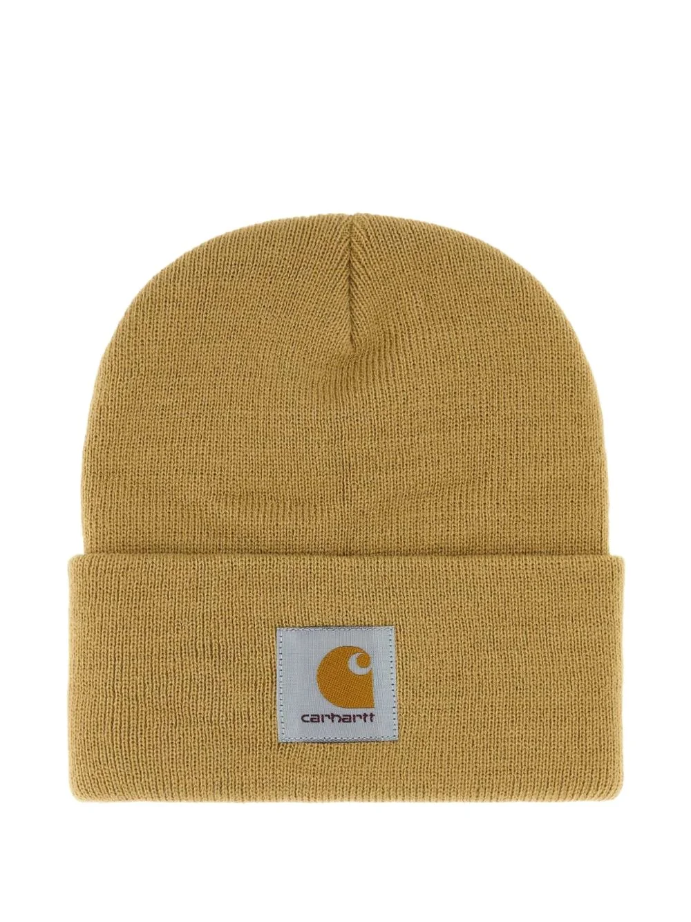 logo-patch knit beanie hat - 1