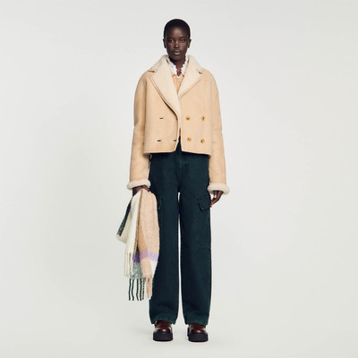 Sandro CROPPED SHEARLING JACKET outlook