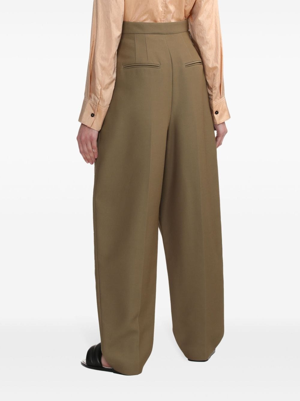 pleat-detail tapered trousers - 4