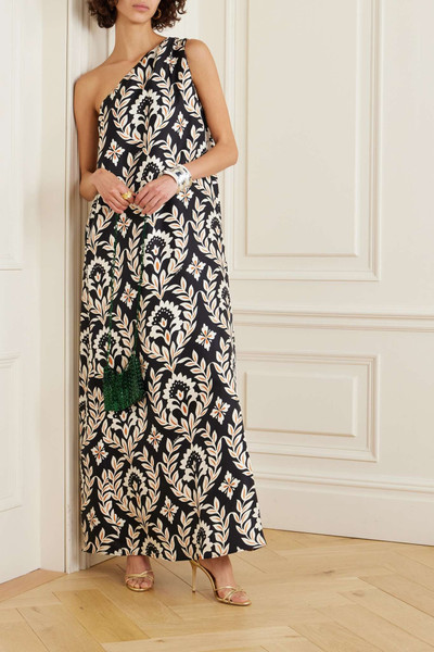 La DoubleJ Roy one-shoulder floral-print silk-twill maxi dress outlook