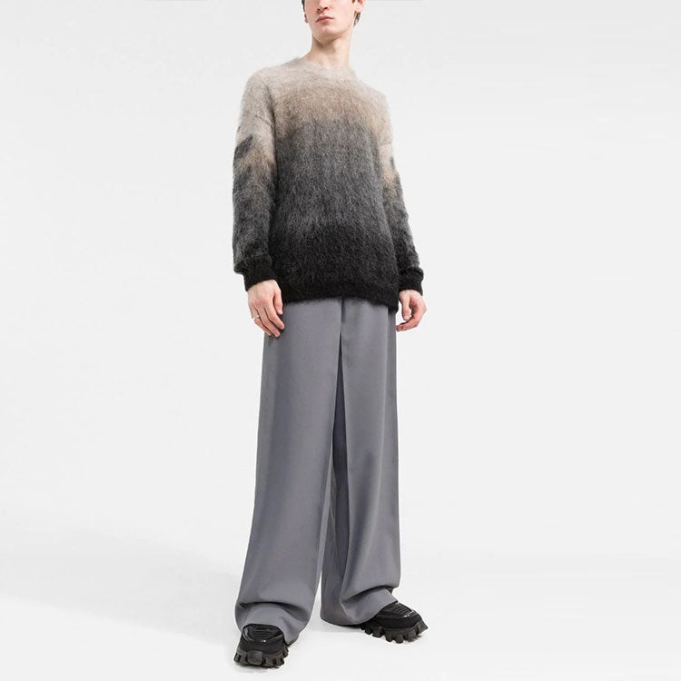 Men's Off-White SS22 Round Neck Gradient Pullover Wool Sweater Gray OMHE098S22KNI0011710 - 2