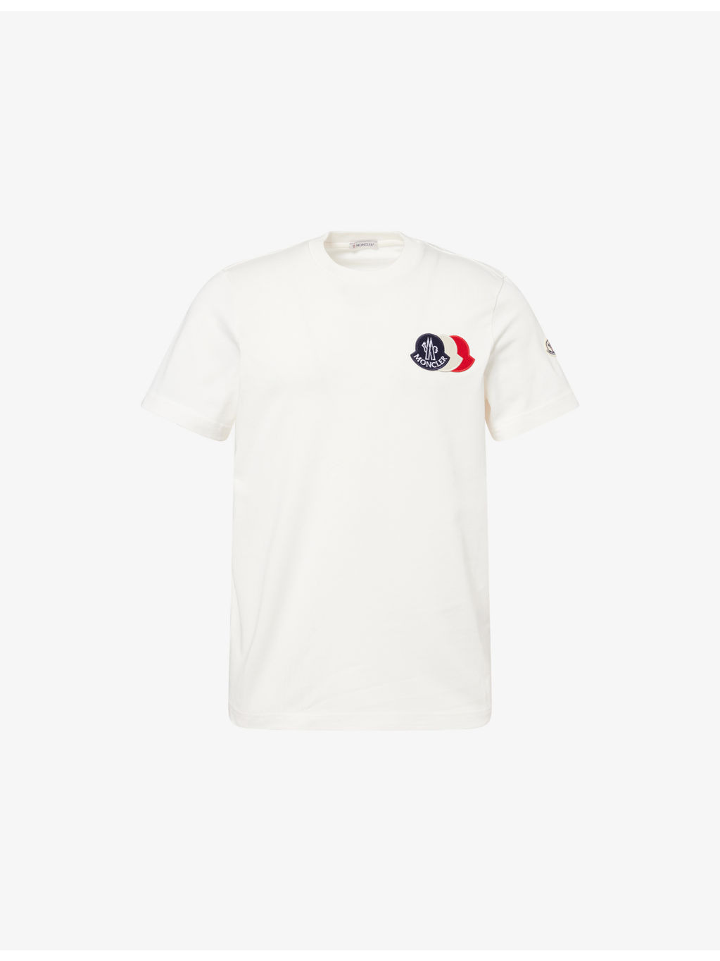 Logo-Patch Crewneck Cotton T-Shirt - 1