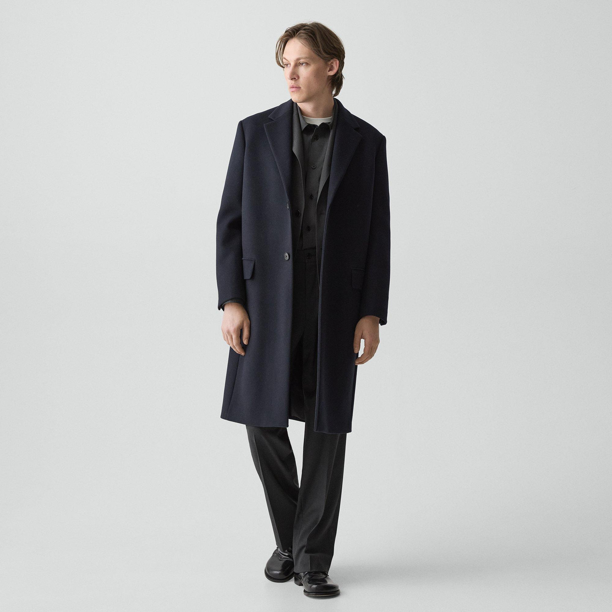 Two-Button Coat in Plush Melton - 2